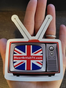 I Heart British TV Static Window Cling