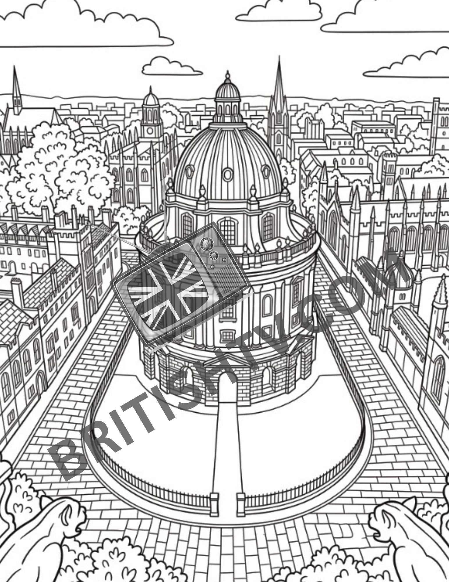 (PRE-ORDER) Dreaming Spires & Dead Dons: A 1960s Oxford Adult Coloring Book