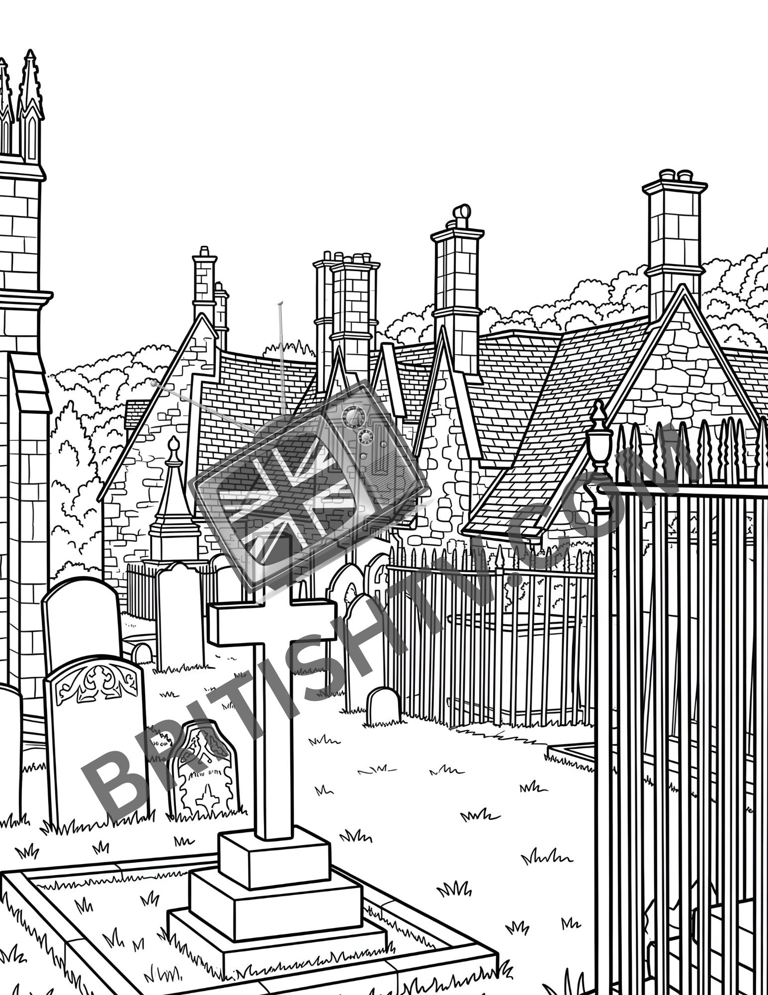 (PRE-ORDER) Cassocks & Cobblestones: A 1950s Cotswolds Adult Coloring Book
