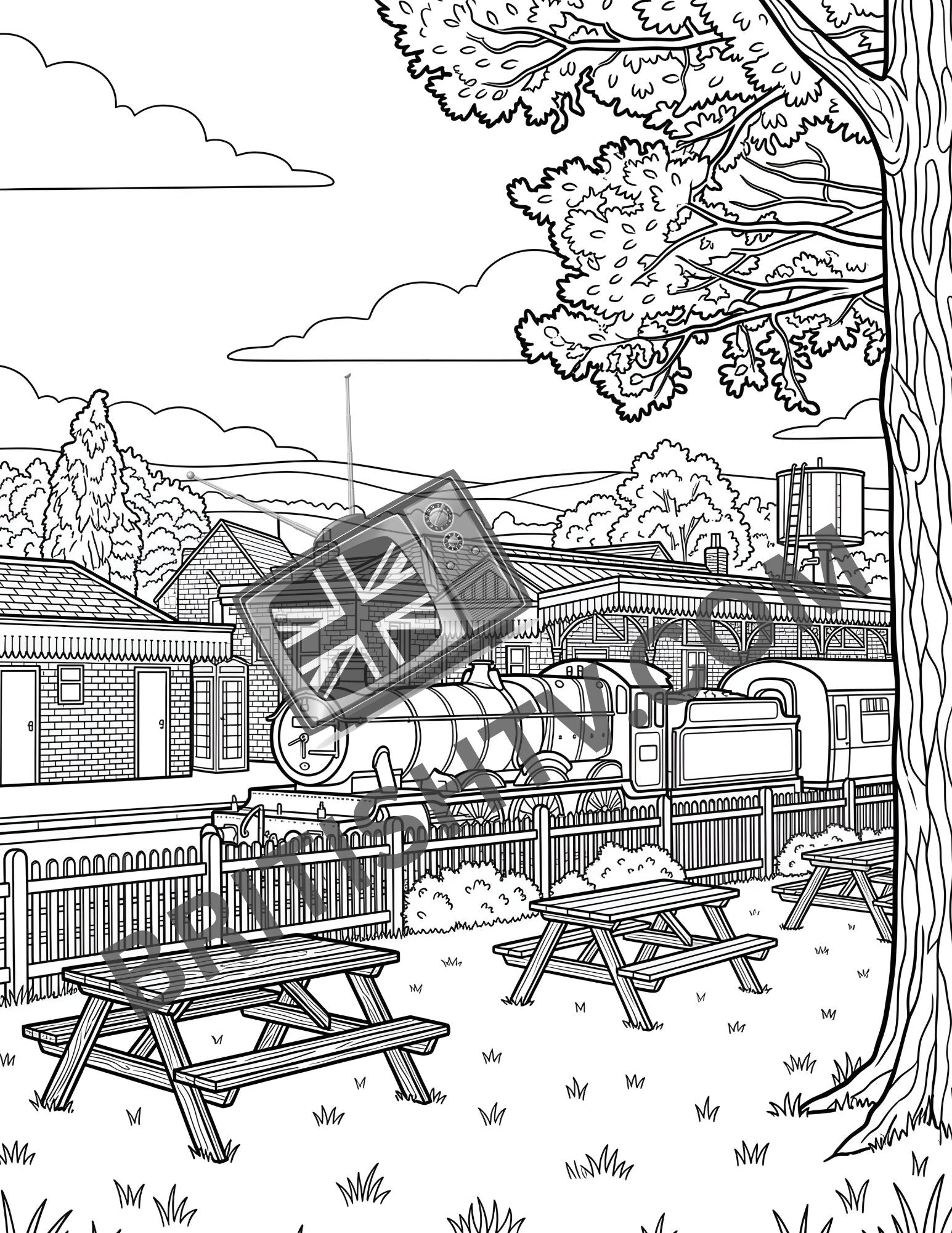 Cassocks & Cobblestones: A 1950s Cotswolds Adult Coloring Book