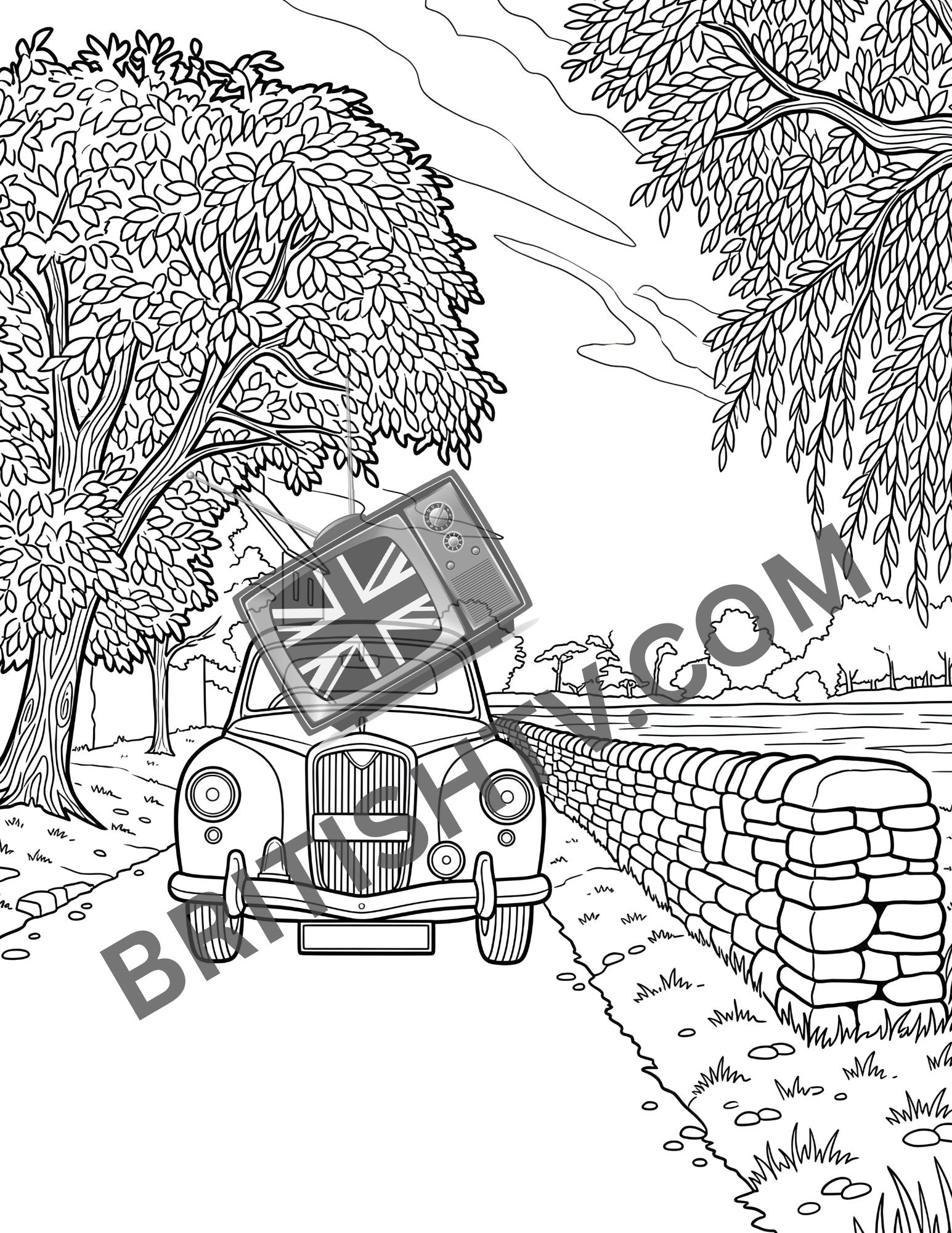 Cassocks & Cobblestones: A 1950s Cotswolds Adult Coloring Book